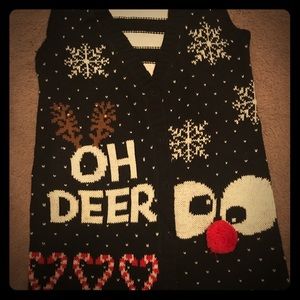 Ugly Christmas Sweater Vest: Oh Deer! It jingles